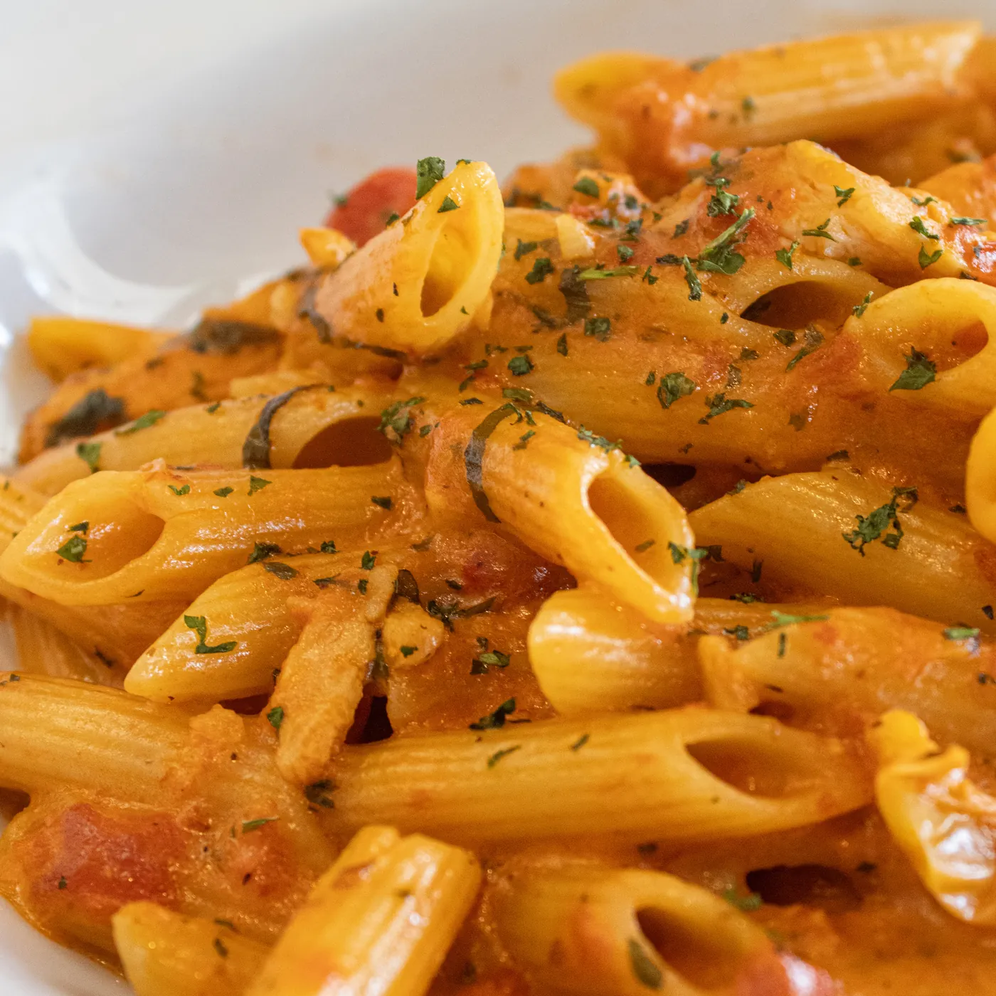 Penne in a pink vodka sauce